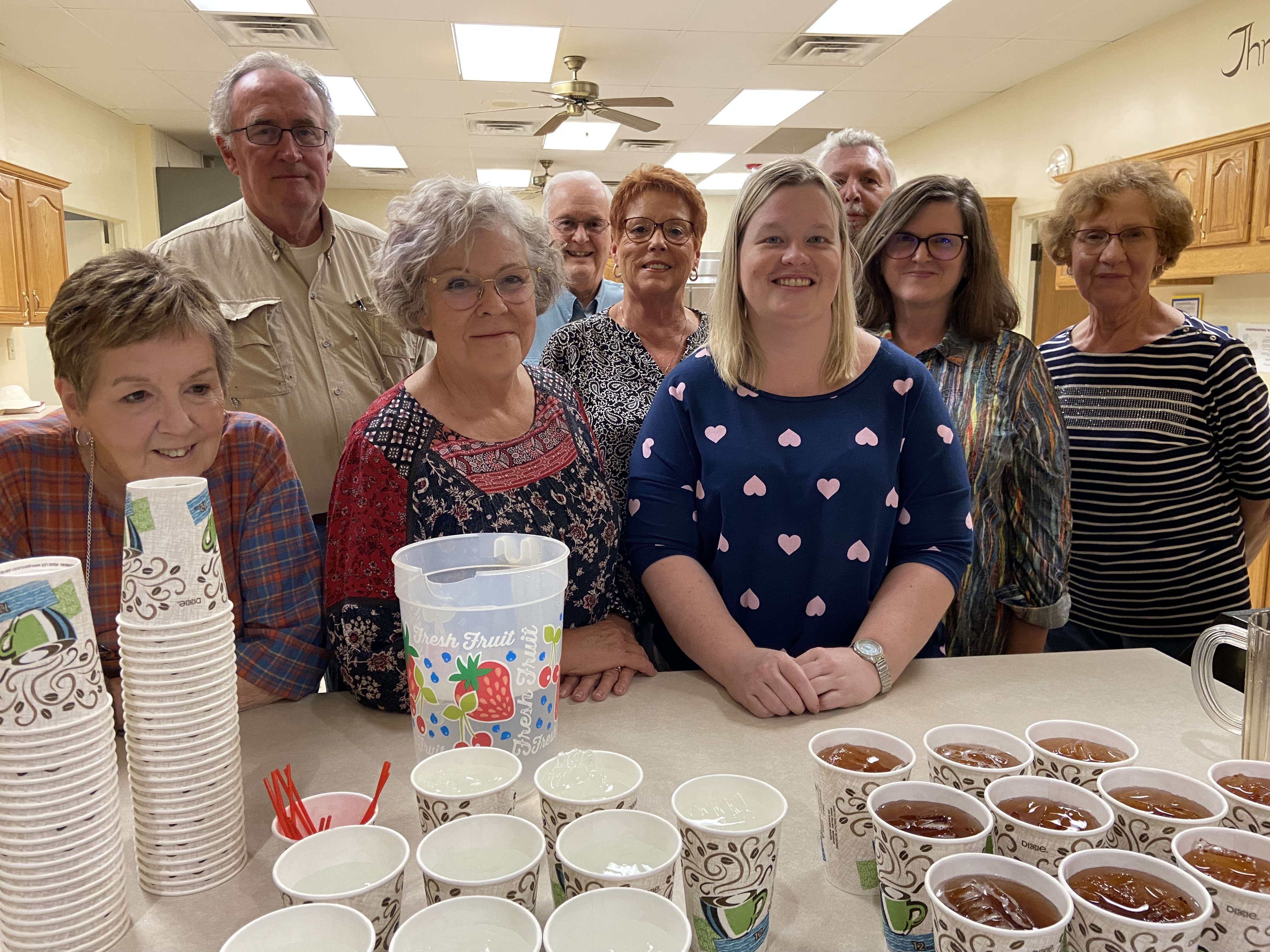 Congregation gathered for Wednesday night fellowship at First Christian Church